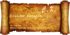 Czeider Katalin névjegykártya
